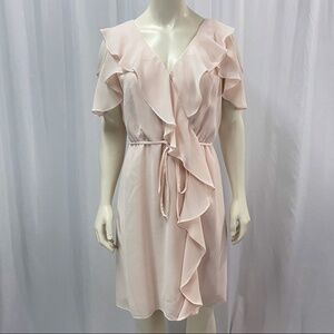 Saks Fifth Avenue Cold Shoulder Ruffle Dress Size 10